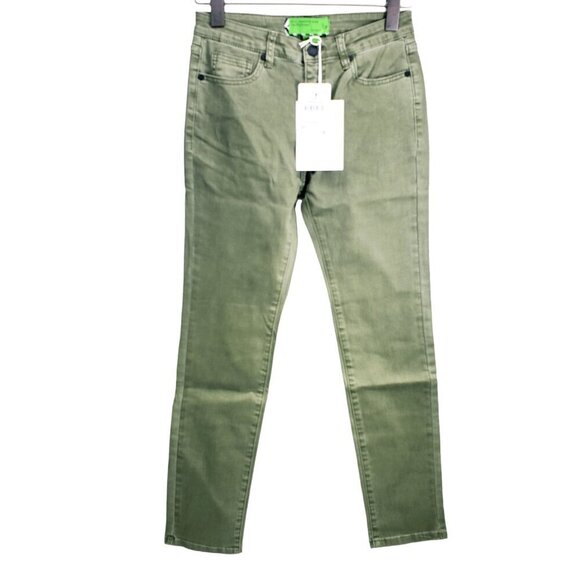 New Sandrine Rose by Free People Army Green Skinny Jeans‎ Women's Size 26 NWT - Picture 13 of 14